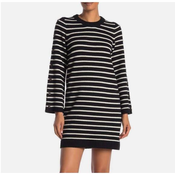 Madewell Merino Wool Blend Striped Button Detail Tunic Sweater Size XS - Picture 10 of 10